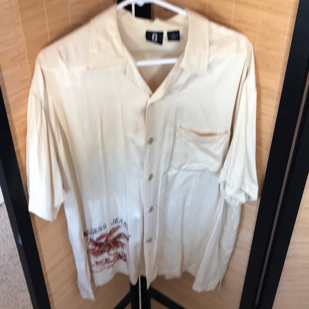 Guess aloha shirt 100% rayon size M